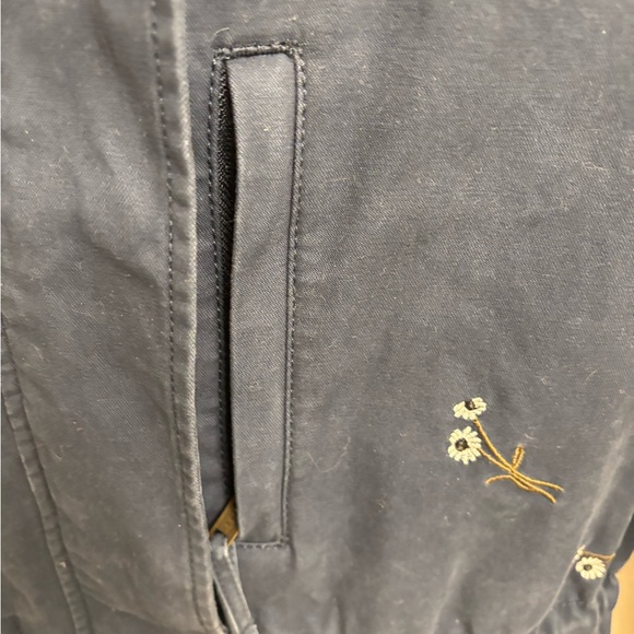 Madewell XXS Navy Embroidered Utility Jacket Cotton Floral Military Style - Picture 7 of 14